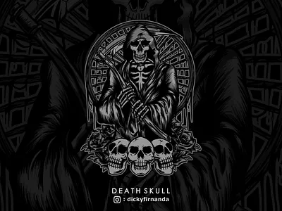 DEATH SKULL apparel design branding clothing design death skull devil illustration old school oldschool oldskull skull art skull illustration skull logo skulls