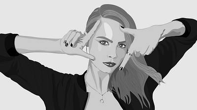 Cara Delevingne adobe illustrator cara delevingne model portfolio portrait vector vectorart woman