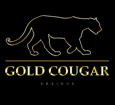 Gold Cougar Designs Official Logo branding clean design cougar creative design designs elegant gold gold lettering illustration logo logo design logodesign logos logotype official photoshop silhouette typography vector