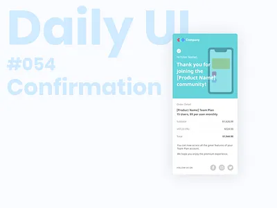 Daily UI Challenge / #054 - Confirmation confirmation dailyui design ui userinterface ux webdesign website
