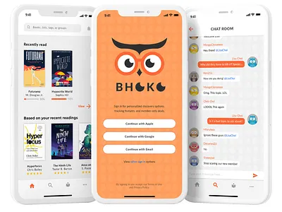 Bhuku Mobile App adobexd app branding concept delightful design flat illustrator reading app ui ux