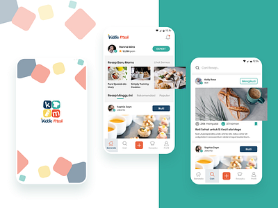 Recipe App button style colorful food app food app design food ui home screen kids meal meal ui menu design menu nav mobile app moms app profile picture recipe app search results splash screen ui ux design ui design ui friendly ui mobile