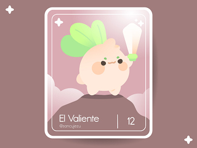 12 - El Valiente (The Brave) brave card cute cutecharacter kawaii loteria loteriamexicana loteriayamix mexico ohvalentino onion sword warrior