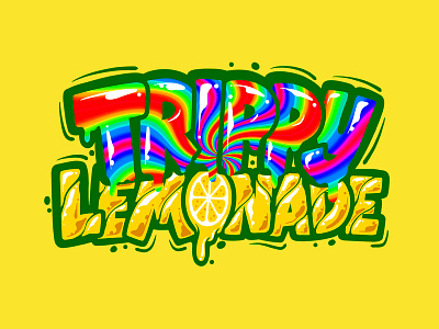 Trippy Lemonade digital food food and drink fruit fruit logo graffiti lemonade lemonly lettering trippy trippy art typography vector