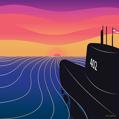 KRI Nanggala 402 goodbye illustration indonesia kri nanggala kri nanggala 402 marine memory nanggala news ocean submarine subsunk sunset tragedy tribute vector vector art vector illustration