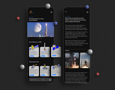 ISRO app concept app design daily ui interface interface design isro space ui ux uidesign uiux visual design