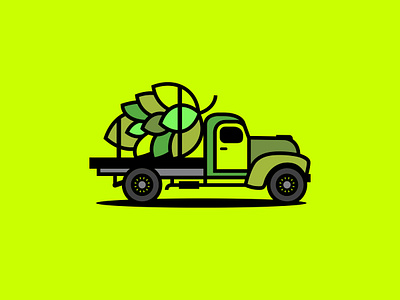 Fresh Load beer classic craft beer craftbeer green hops illustration minimal old truck vintage