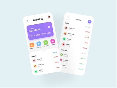 Wallet App app clean design finance minimalist mobile app mobile design mobile ui payment ui ux wallet wallets