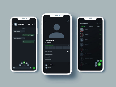 WhatsApp - Shot 1 adobephotoshop appdesign application ui concept design conceptual dark ui darkmode design design art figma figma design mobileappdesign socialmedia ui uidesignpatterns uidesigns uiux visual design whatsapp whatsapp redesign