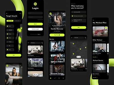 Sandora Gym - Health Fitness App cardio coach exercise app fitness fitness app fitness app design fitness app ui fitness club gym gym app health mobile mobile ui personal trainer trainer app ui app design uidesign uiux workout workout app