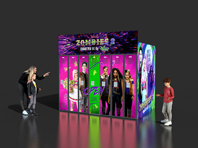 Disney Channel Zombies 2 Surprise Lockers 3d modeling event marketing experiential experiential marketing fabrication