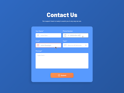 Contact Us Form 028 dailyui dailyui028 dailyuichallenge