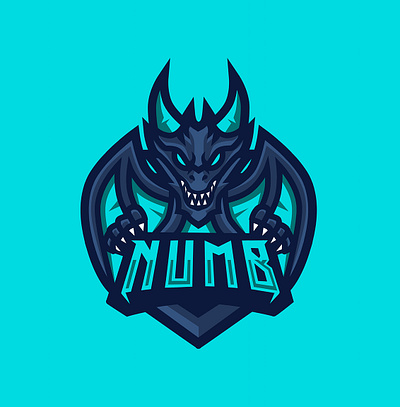 NUMB animal branding design dragon draw esport gaming illistration logo mascot