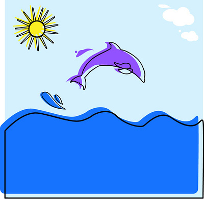 dolphin design flatdesign illustration stroke