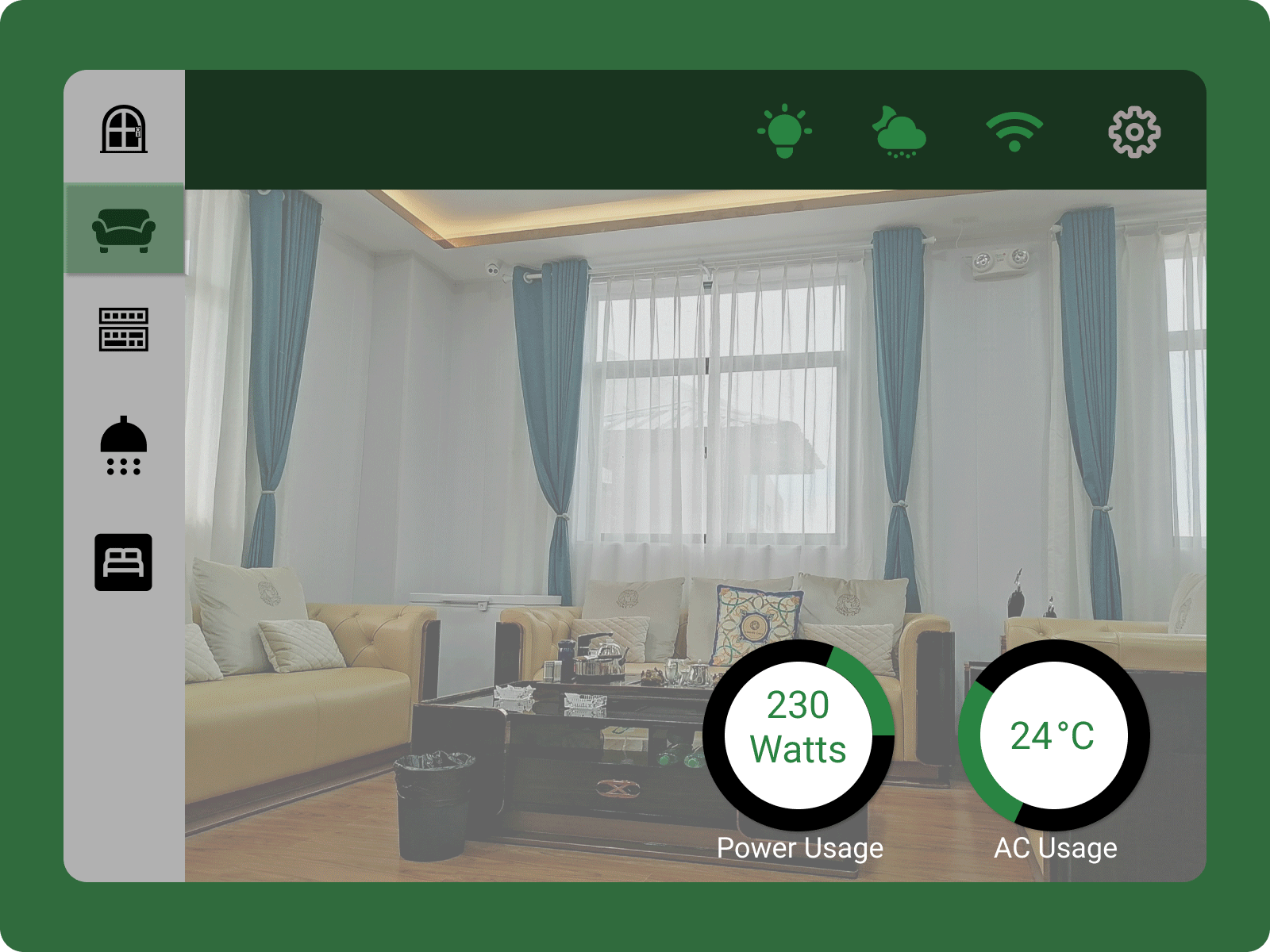 DailyUI#021 Home Monitoring Dashboard ui