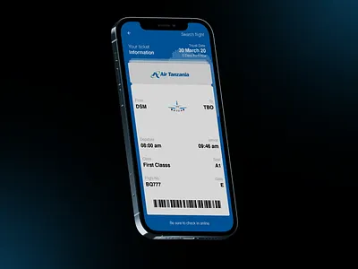 Air Tanzania boarding pass app concept boarding pass flight tanzania
