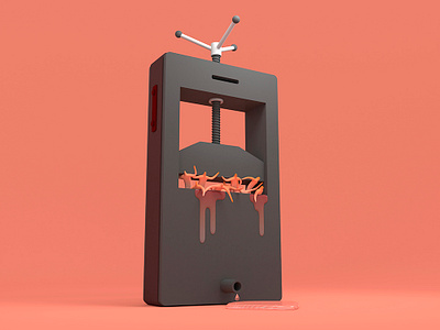 Juicer 3d illustration mobiel shimitu 手机 榨汁机