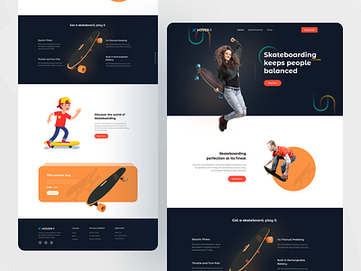 Skateboard - Product Landing Page app designer app development design dribbble ecommerce design ecommerce shop fashion landing page layout product design skateboard skateboarder skateboarding sport ui ui ux design web app web application design web design website