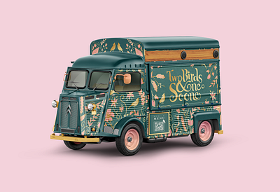 Two Birds & One Scone branding design food truck design graphic design logo design packaging