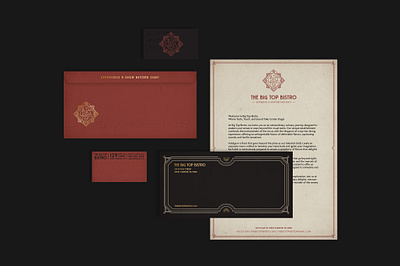 The Big Top Bistro branding design graphic design logo design stationery