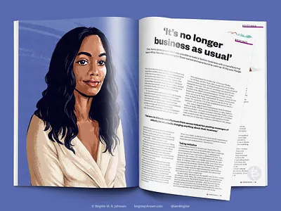 Aurora James portrait for Courier Magazine art digital art digital illustration editorial editorial illustration illustration limited colour palette limited colours magazine portrait portrait art portrait illustration portrait painting