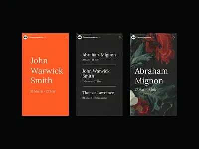 CLEMENTINE GALLERIES Stories branding design gallery identity identity branding identity design orange and black stories stories design