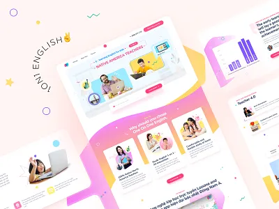 E-learning Kid Website branding clean design flat illustration illustrator typography ui ux vector web website website concept website design