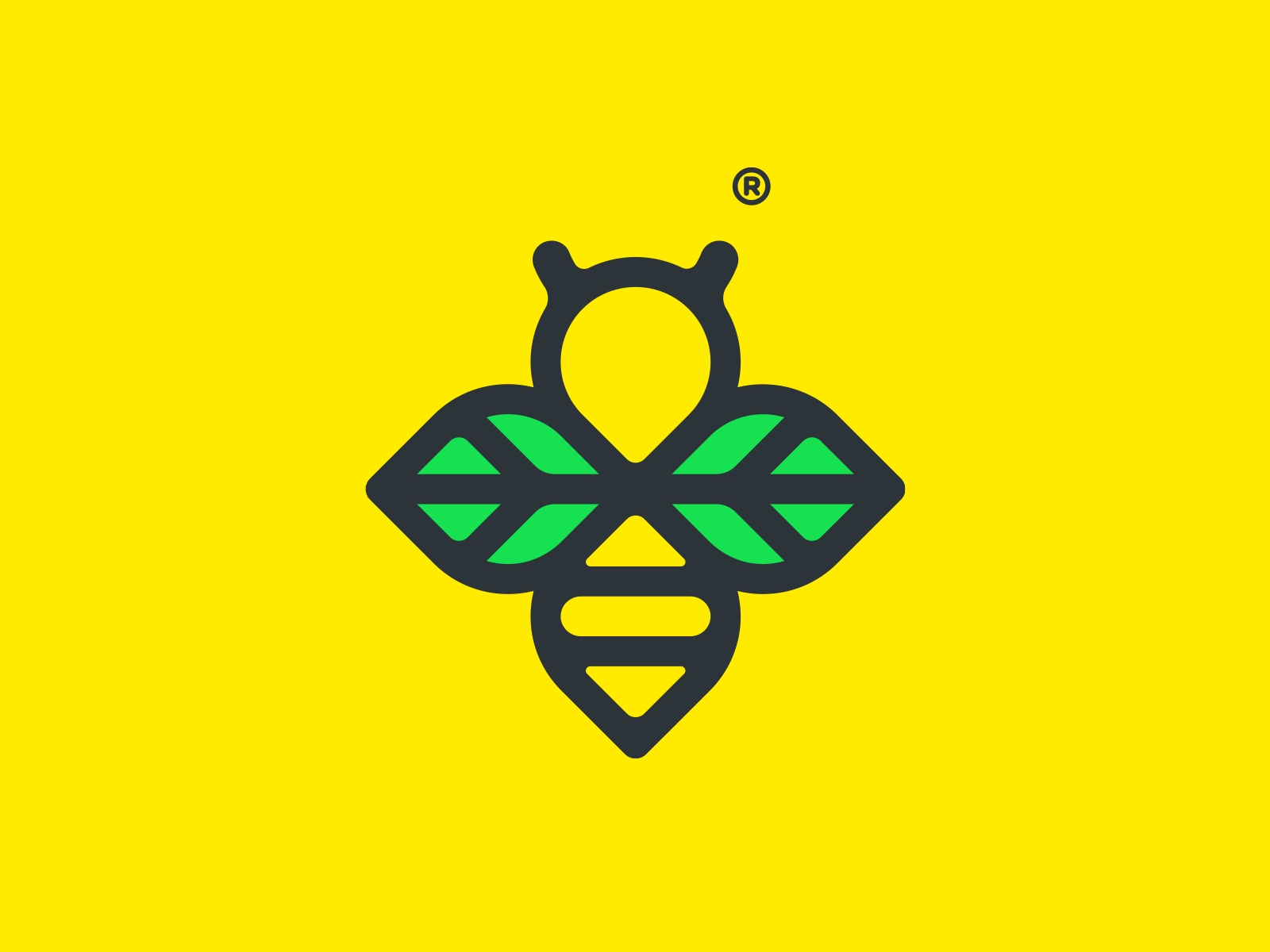 Green Bee // Natural Honey bee brand brand design brand identity branding branding design design dribbble honey honeybee honeycomb icon identity leaf logo logodesign natural natural logo typography visual identity