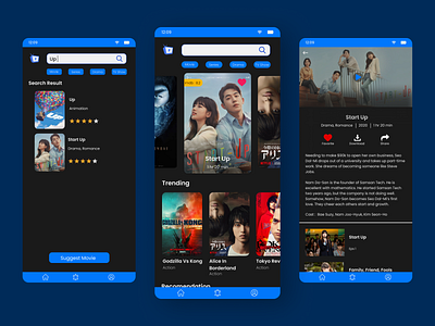 NetStream App - Enjoy Your Watch android app design app design blue design ios ios app design mobile app mobile app design movie movie app streaming streaming app ui uidesign ux uxdesign watch watching