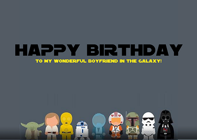 Birthday card - Cover design birthday card boyfriend cover design simple starwars