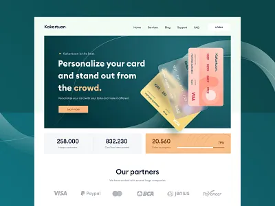 Custom credit card landing page design π₯ 3d app card chart clean credit card custom dashboard green green logo illustration landing mobile money onboarding profile shadow ui wallet website