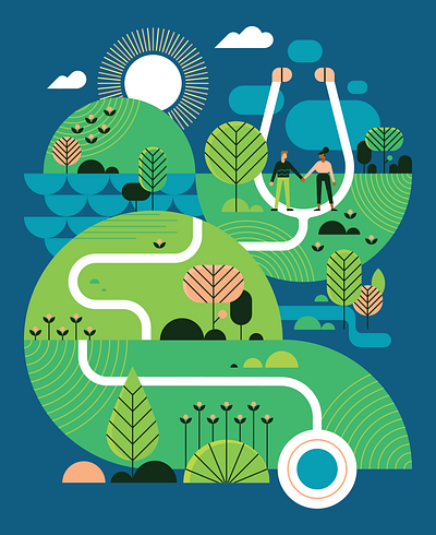 Your Journey To Wellness geometric healing illustration medical medicine minimal nature vector