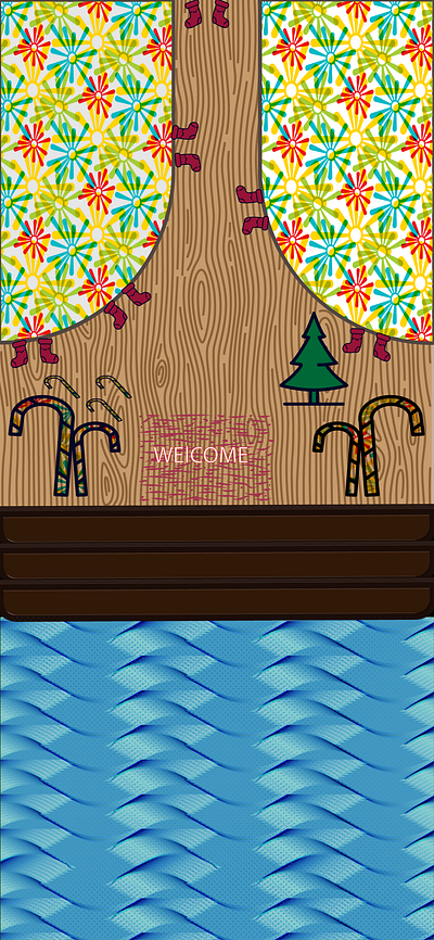 CHRISTMAS PARTY SEASHORE - Iphone x background christmas design download illustration iphone party seashore vector wallpaper