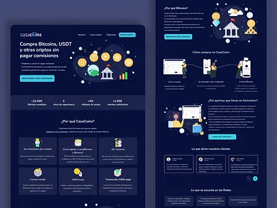 Cryptocurrency Landing Page For Casacoin bitcoin bitcoin exchange bitcoin wallet crypto exchange cryptocurrency design ethereum figma illustration landing page sketch ui ui ux design ux