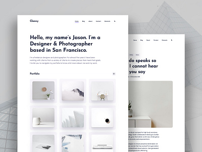 Clancy – Personal Portfolio Theme blog blog design blogging dark theme design logo personal typogaphy ui ux web design website