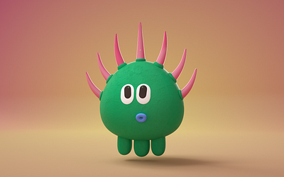 Prickly 3d character cinema4d commercial design illustraion illustration octane