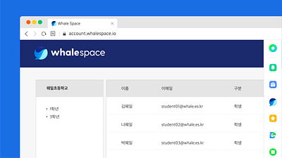 WhaleSpace Admin screen admin panel animal brand identity education favicon icon naver platform symbol website whale whalespace