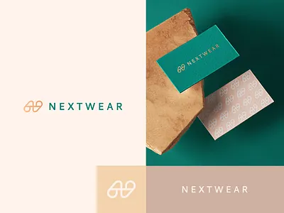 Nextwear Brand Identity abstract apparel branding clever clothing elegant fashion flat icon letter logo luxury mark minimal monogram n pattern premium step