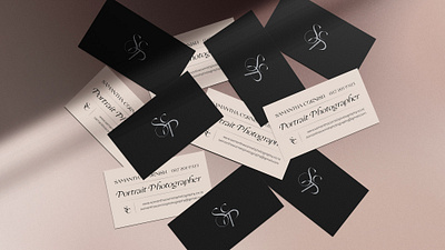 Business Card design for a portrait photographer brand design brand identity branding branding concept branding studio business card design feminine logo logo monogram photographer photography portrait silver foil stationery