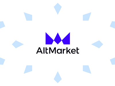 AltMarket crypto market logo: AM monogram + finance chart graph a abstract altcoin crypto crypto exchange cryptocurrency digital currency ethereum bitcoin finance chart graph fintech icon letter mark logo logo design logomark m market modern monogram tech