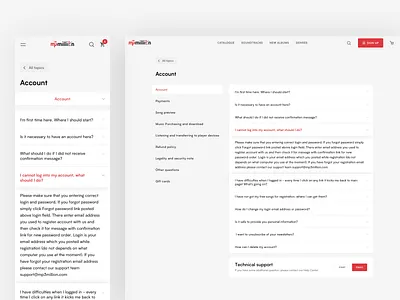 Mp3million: Open FAQ account cards catalogue faq help info itunes mp3 music ui music website soundcloud spotify support