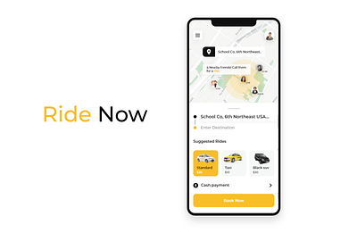 Ridee now carbook ride now ridebook rideshare travel app uidesign uiux