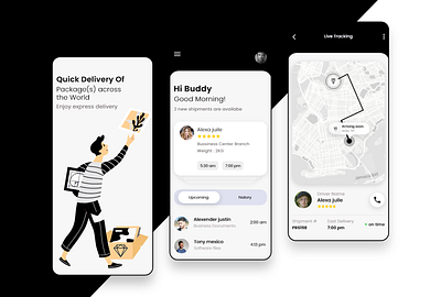 delivery app app screens concept design delivery app design ui design uiux uxdesign