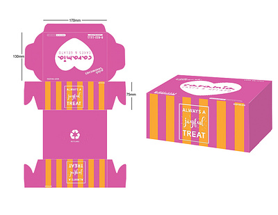 box design for a gelato sandwich packaging branding design illustration