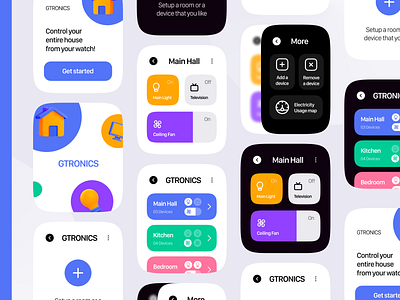 Smart Home App Design for Smart Watches! clean ui gouthamgtronics smart smart home smarthome smartwatch watch watch ui watches watchface watchos