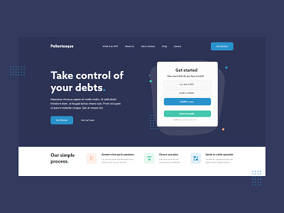 Home Page debt flat design modern website