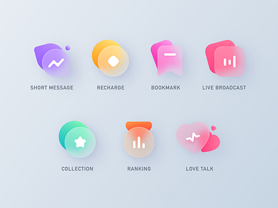 Glass mimicry icon app design sketch ui