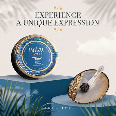 Poster design for Baku Caviar 2021 azerbaijan baku blue branding caviar company creative design graphicdesign manipulation smm poster social media design social media marketing social media poster surrealist trendy