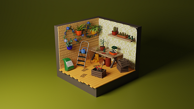 Corner of Summer Resident 3d 3d art 3d modeling 3dmodel art blender3d design illustration low poly low poly