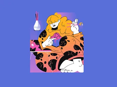 Leisure character concept design dinner eating female flat girl illustration leisure noodles rest vector